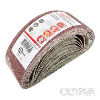 Стрічка шліфувальна, 75&times;533 мм, зерно K60, 10 шт. INTERTOOL BT-0406