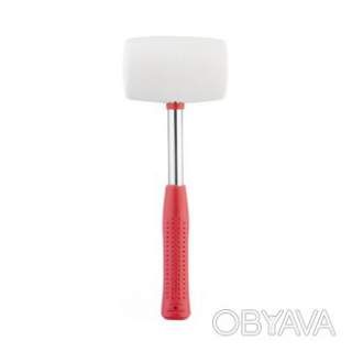 Киянка гумова, 680 г, 80 мм, бiла гума, металева ручка INTERTOOL HT-0235