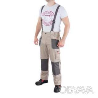 Брюки трансформер робочі з лямками 6 в 1, 100% бавовна, щільність 180 г/м&sup2;
