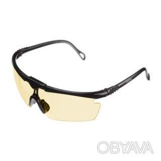 Окуляри захисні, жовті, лінзи полікарбонат, заушники полікарбонат чорні