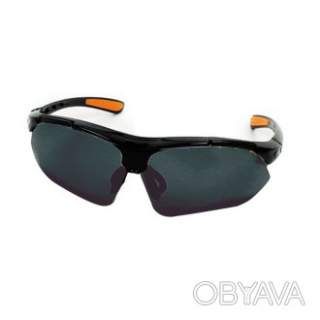 Окуляри захисні, затемнені, лінзи полікарбонат, заушники чорні нейлонові