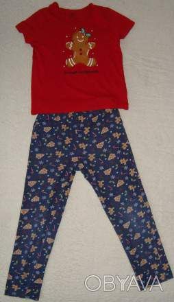 Піжамний комплект Прянічний імбірний чоловічок на зріст 140 см. 9-11 р. 100%