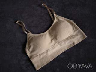 Новий бежевий безшовний топ на поролоні, жіноча білизна бюстгальтер, р. М