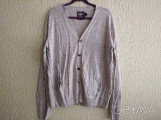 Льон з бавовною, кофта, кардиган унісекс, р.Л, H&M