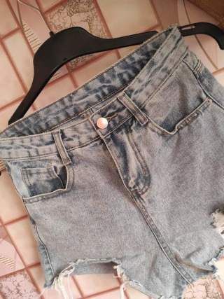 Джинсові шорти голубі рвані короткі, jeans