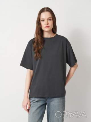 Футболка женская оверсайз 26/Ж609-24 темно-серая S