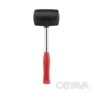 Киянка гумова, 1030 г, 70 мм, чорна гума, металева ручка INTERTOOL HT-0233