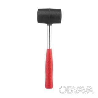 Киянка гумова, 320 г, 45 мм, чорна гума, металева ручка INTERTOOL HT-0229