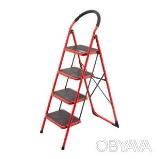 Драбина сталева, 4 сходинки, 380&times;260 мм, висота: 1374 мм, висота до платформи