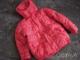Теплая красная курточка зима-осень, р.140, One by one
